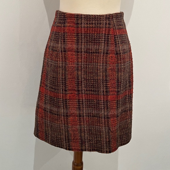 Michele Dresses & Skirts - Vintage Orange & Brown Plaid Skirt